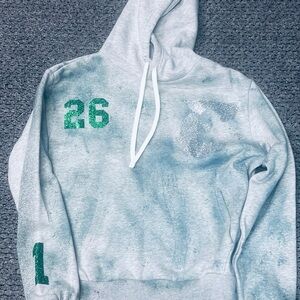 Gray and Green Men's Hoodie